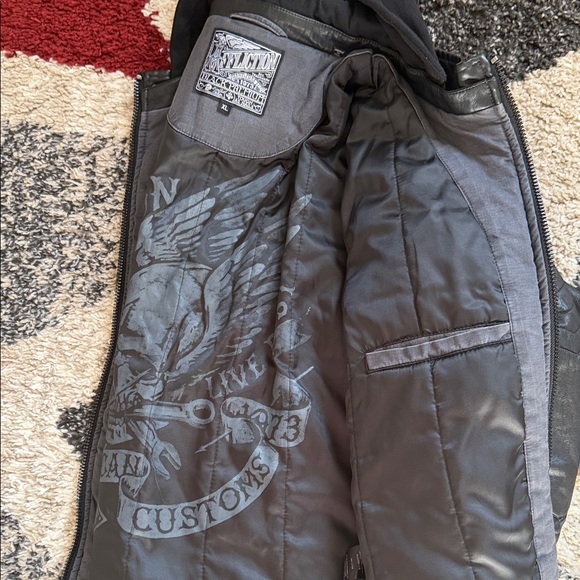 Affliction Charcoal and Black leather Jacket - Picture 10 of 10